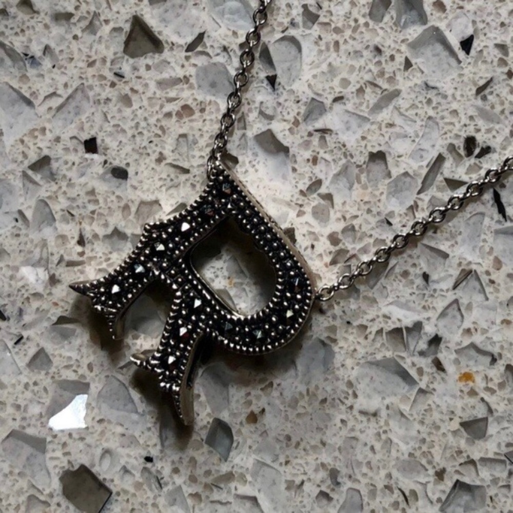 Ross-Simons Initial "R" Sterling Silver Necklace - Picture 3 of 5